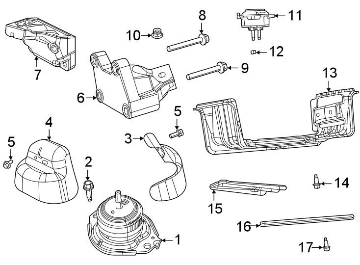 Diagram Engine & TRANS mounting. for your 2014 Ram ProMaster 3500   