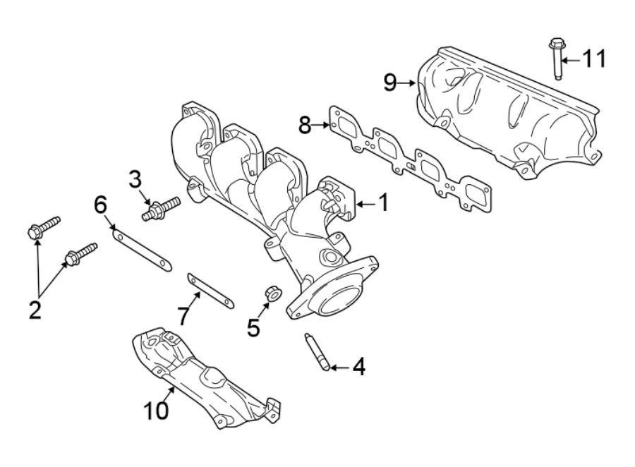 Diagram EXHAUST SYSTEM. EXHAUST MANIFOLD. for your 1998 Jeep Grand Cherokee   