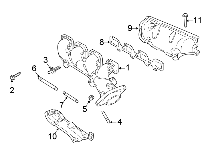 Diagram Exhaust system. Exhaust manifold. for your 1993 Jeep Grand Cherokee   