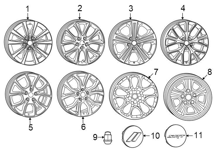 Diagram Wheels. Covers & trim. for your 2019 Ram 1500 Classic SLT Standard Cab Pickup Fleetside 5.7L HEMI V8 A/T 4WD 