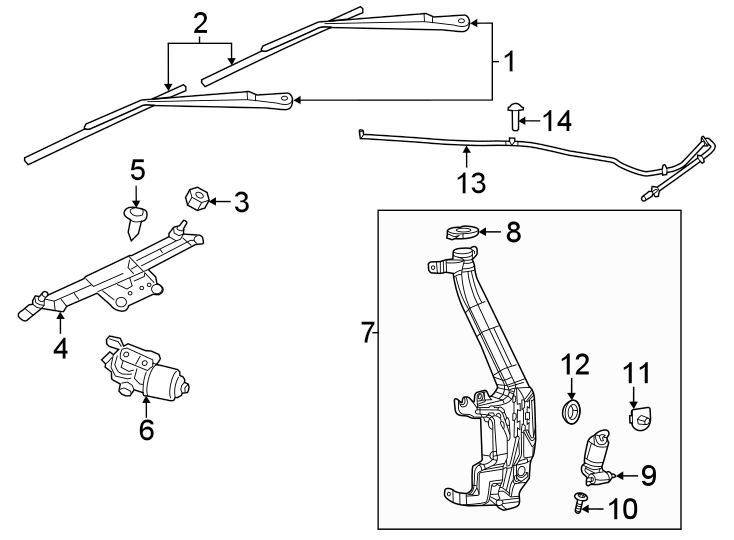 5Windshield. Wiper & washer components.https://images.simplepart.com/images/parts/motor/fullsize/TG11397.png