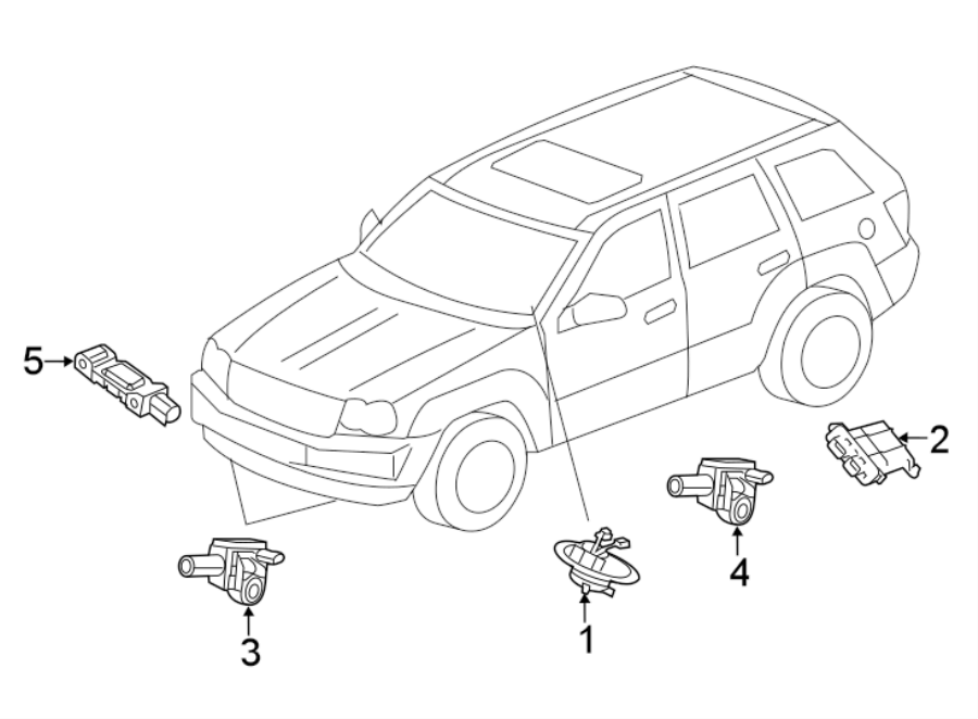 Diagram RESTRAINT SYSTEMS. AIR BAG COMPONENTS. for your 2019 Dodge Durango 5.7L HEMI V8 A/T AWD Citadel Sport Utility 