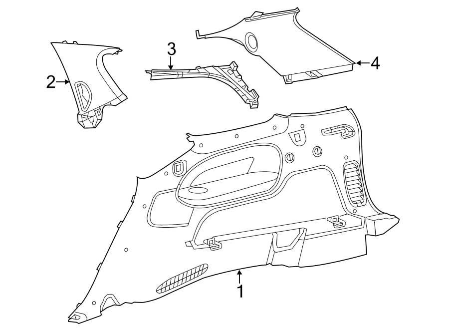 Diagram QUARTER PANEL. INTERIOR TRIM. for your Dodge Durango  