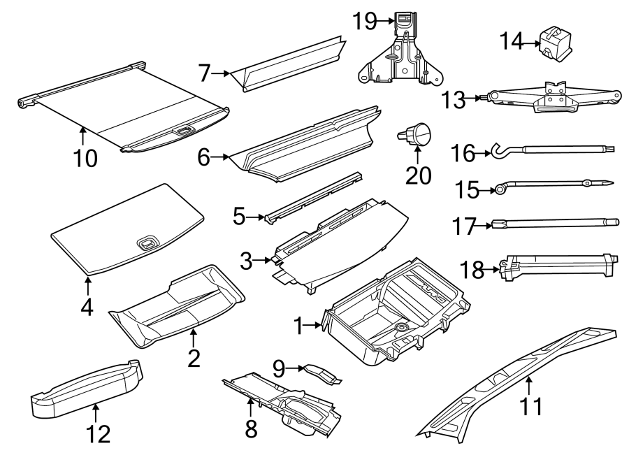 Diagram REAR BODY & FLOOR. INTERIOR TRIM. for your 2016 Dodge Durango 5.7L HEMI V8 A/T AWD Limited Sport Utility 