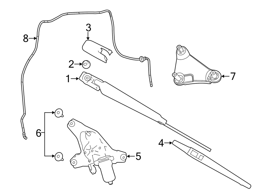 Diagram LIFT GATE. WIPER & WASHER COMPONENTS. for your 2011 Chrysler 200   