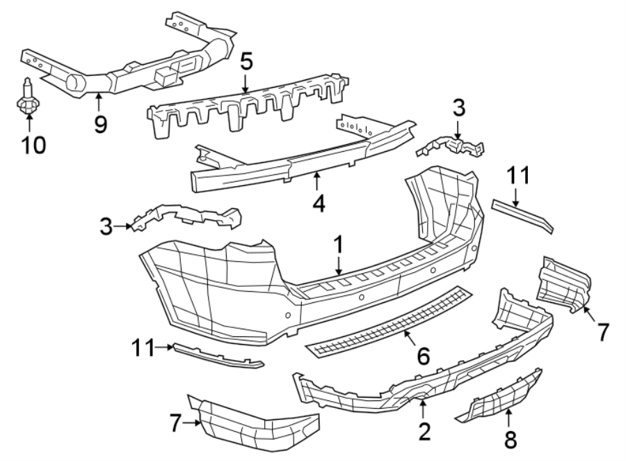 Diagram REAR BUMPER. BUMPER & COMPONENTS. for your Dodge Durango  