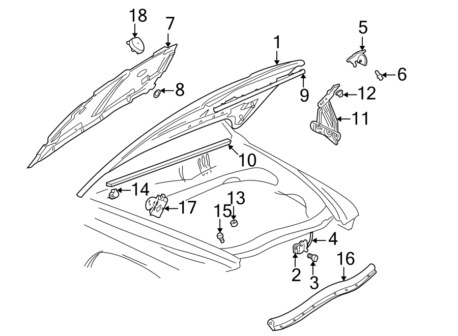 Diagram Hood & grille. Exterior trim. Hood & components. for your 2024 Ram ProMaster 3500   