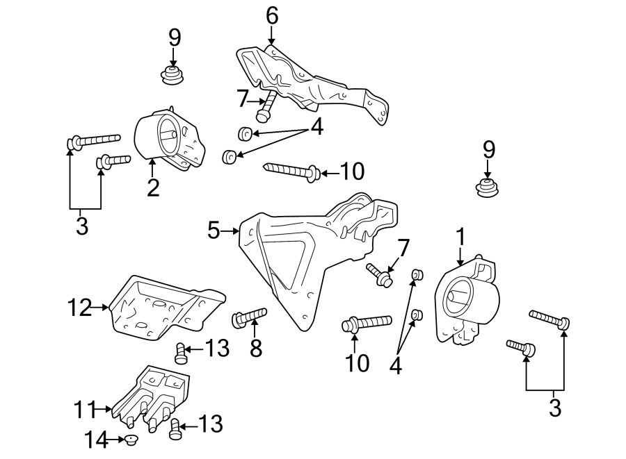 Diagram ENGINE & TRANS MOUNTING. for your 2023 Ram 2500 6.7L 6 cylinder DIESEL A/T RWD Lone Star Crew Cab Pickup Fleetside 