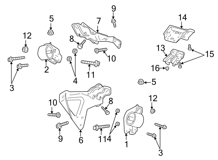 Diagram ENGINE & TRANS MOUNTING. for your 2023 Ram 2500 6.7L 6 cylinder DIESEL A/T RWD Lone Star Crew Cab Pickup Fleetside 