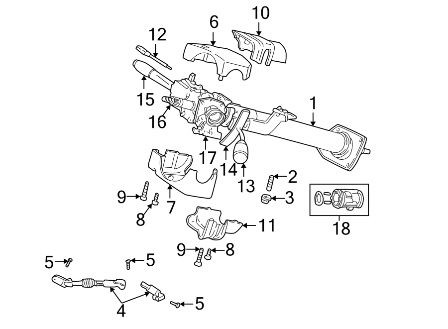 18SHROUD. STEERING COLUMN ASSEMBLY. SWITCHES & LEVERS.https://images.simplepart.com/images/parts/motor/fullsize/TG98315.png