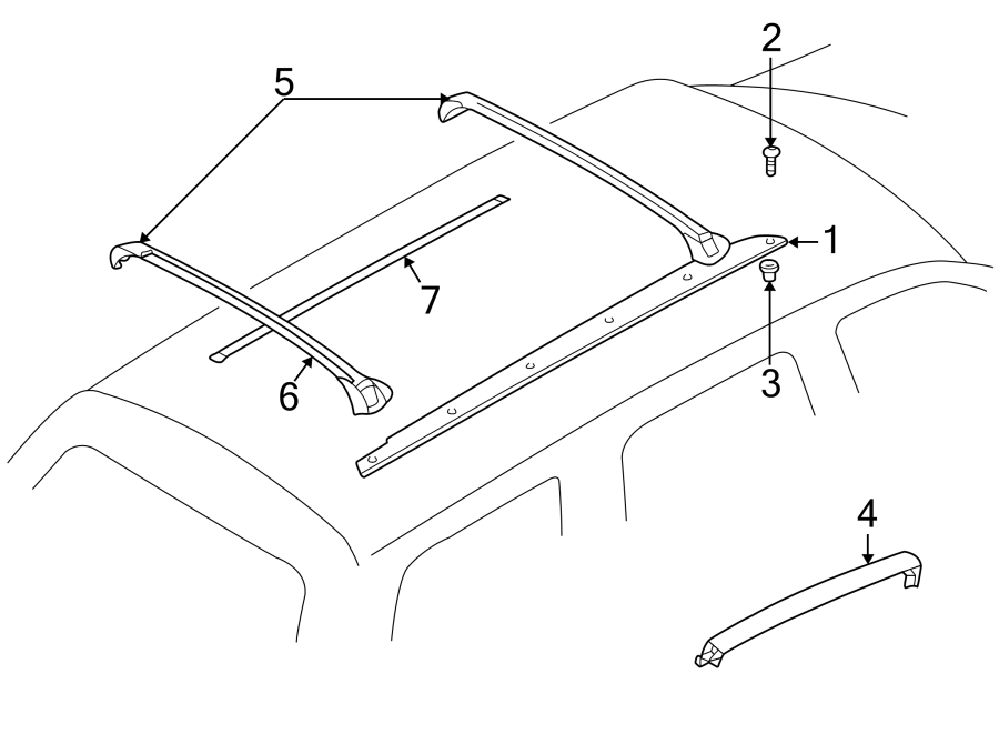 3ROOF. LUGGAGE CARRIER.https://images.simplepart.com/images/parts/motor/fullsize/TG98425.png