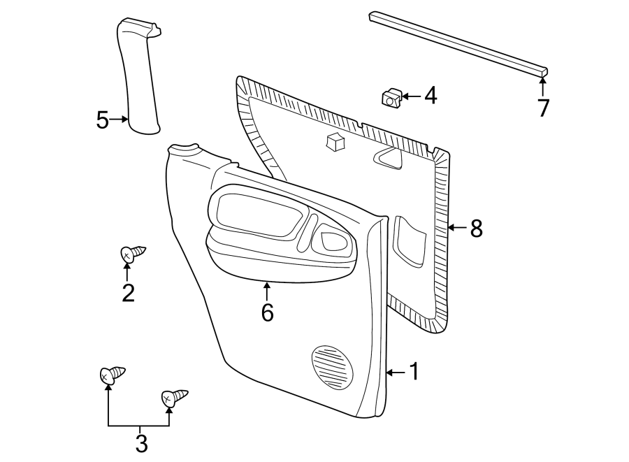 Diagram REAR DOOR. INTERIOR TRIM. for your 2011 Chrysler 200   