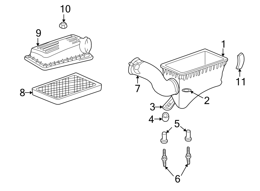 Diagram AIR INTAKE. for your 2023 Ram 2500 6.7L 6 cylinder DIESEL A/T RWD Lone Star Crew Cab Pickup Fleetside 