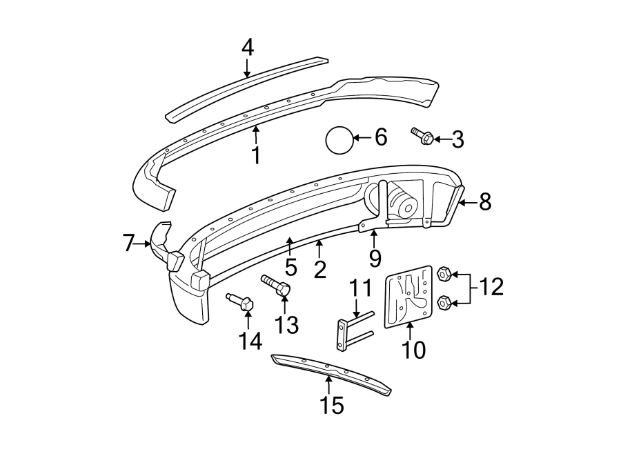 Diagram FRONT BUMPER. BUMPER & COMPONENTS. for your 2004 Chrysler Town & Country   