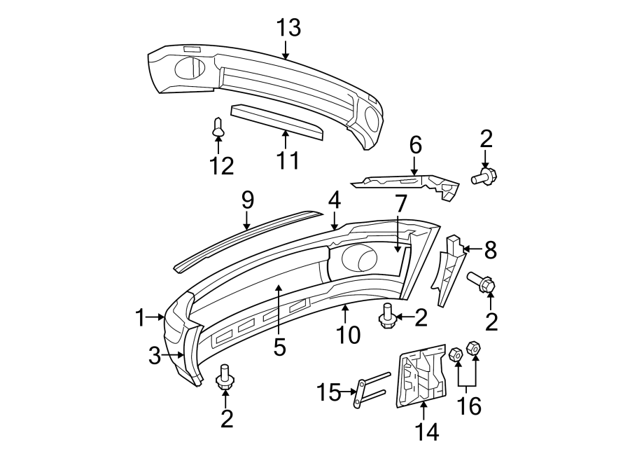 Diagram FRONT BUMPER. BUMPER & COMPONENTS. for your 2017 Chrysler 200   