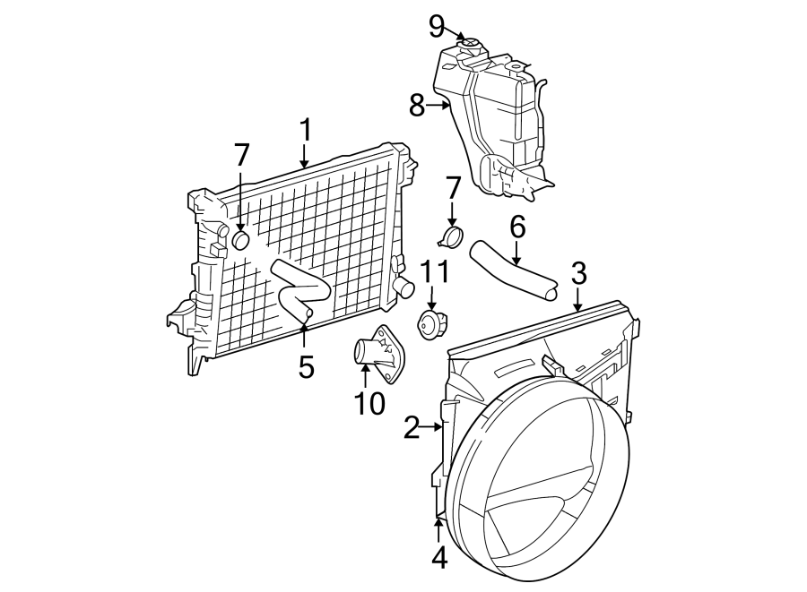 Diagram RADIATOR & COMPONENTS. for your 2016 Ram 2500 6.7L 6 cylinder DIESEL M/T RWD Tradesman Crew Cab Pickup Fleetside 