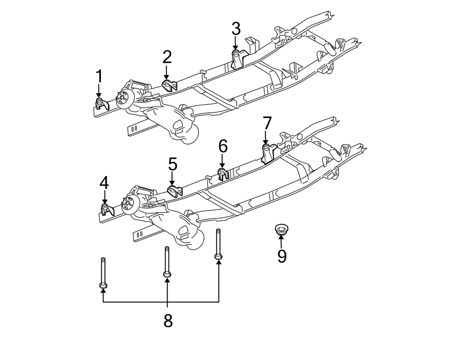 Diagram FRAME & COMPONENTS. for your 2003 Dodge Ram 1500   