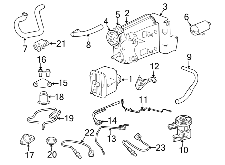 Diagram EMISSION SYSTEM. EMISSION COMPONENTS. for your 1996 Dodge Caravan 2.4L A/T SE Mini Passenger Van 