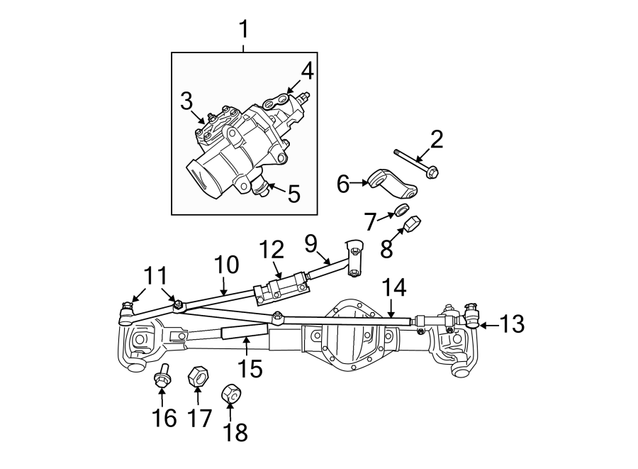 Diagram STEERING GEAR & LINKAGE. for your 1996 Dodge Ram 1500   