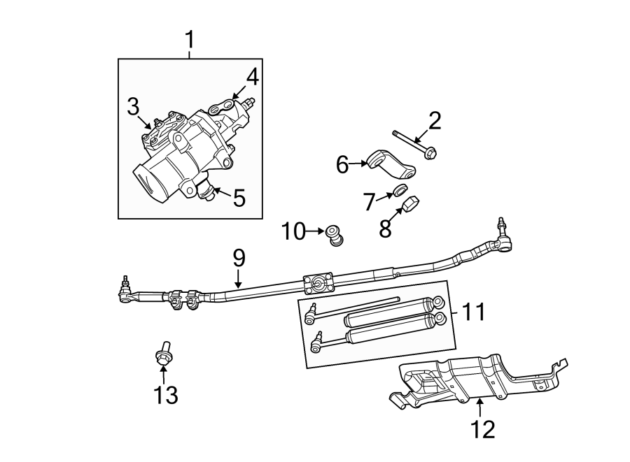 Diagram STEERING GEAR & LINKAGE. for your 1994 Dodge Ram 1500   