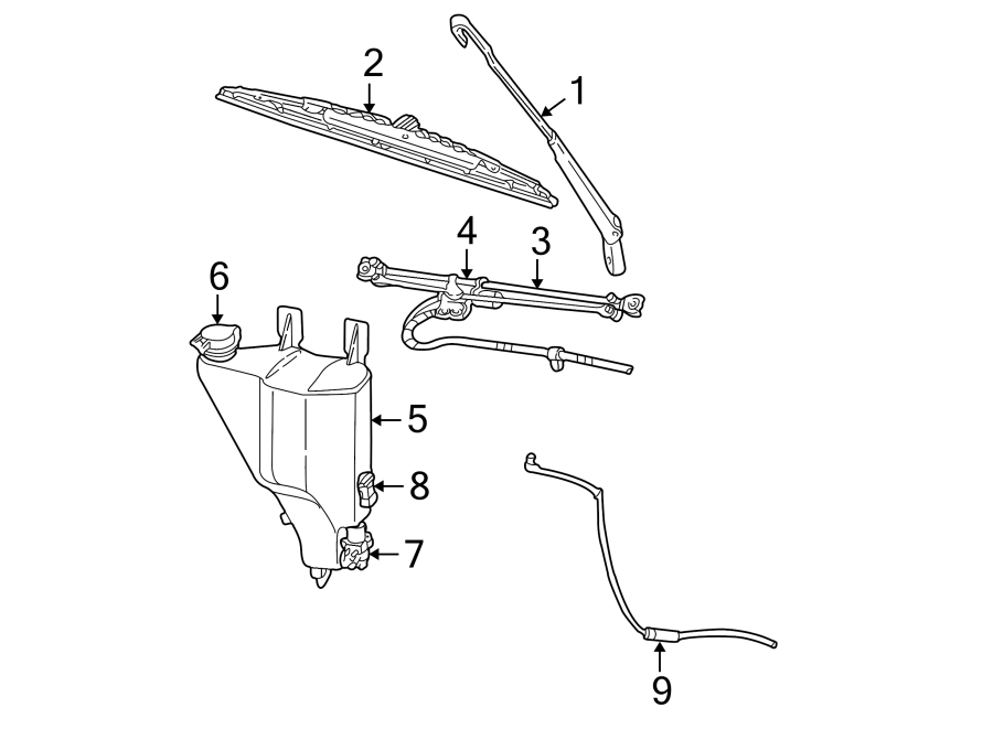 WINDSHIELD. WIPER & WASHER COMPONENTS. Diagram