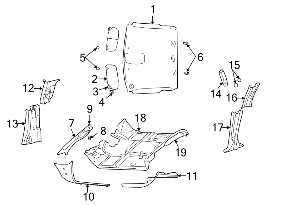 Diagram INTERIOR TRIM. for your 2023 Ram ProMaster 3500   