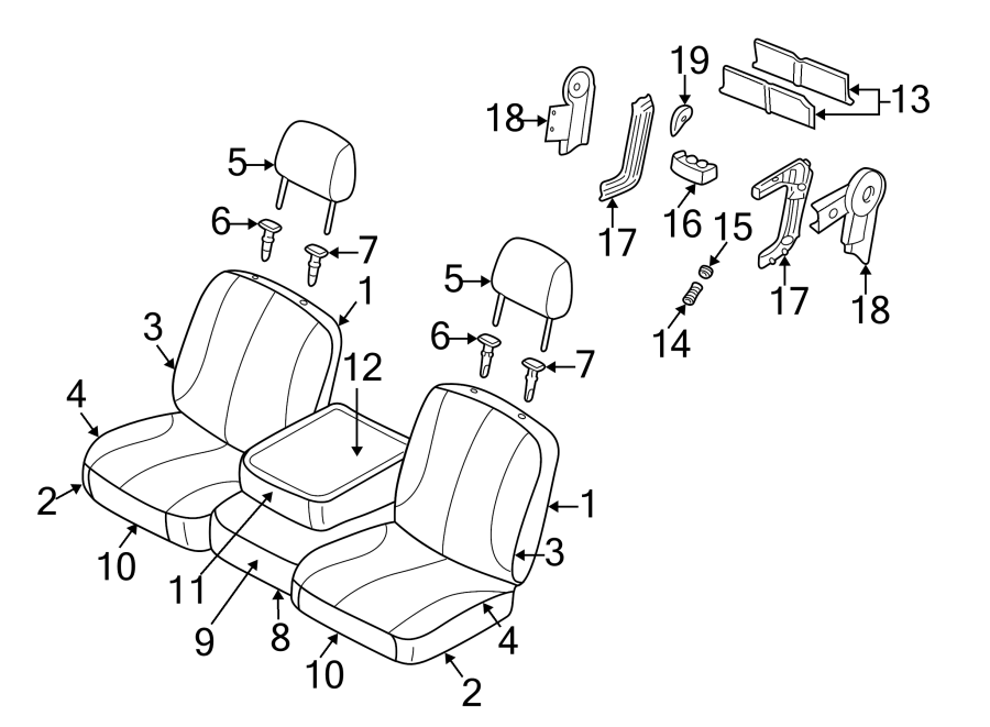 SEATS & TRACKS. FRONT SEAT COMPONENTS.