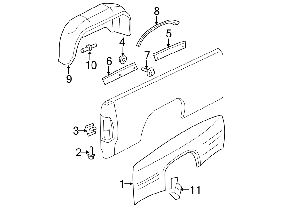 Diagram PICK UP BOX. FENDER. for your 2011 Chrysler 200   