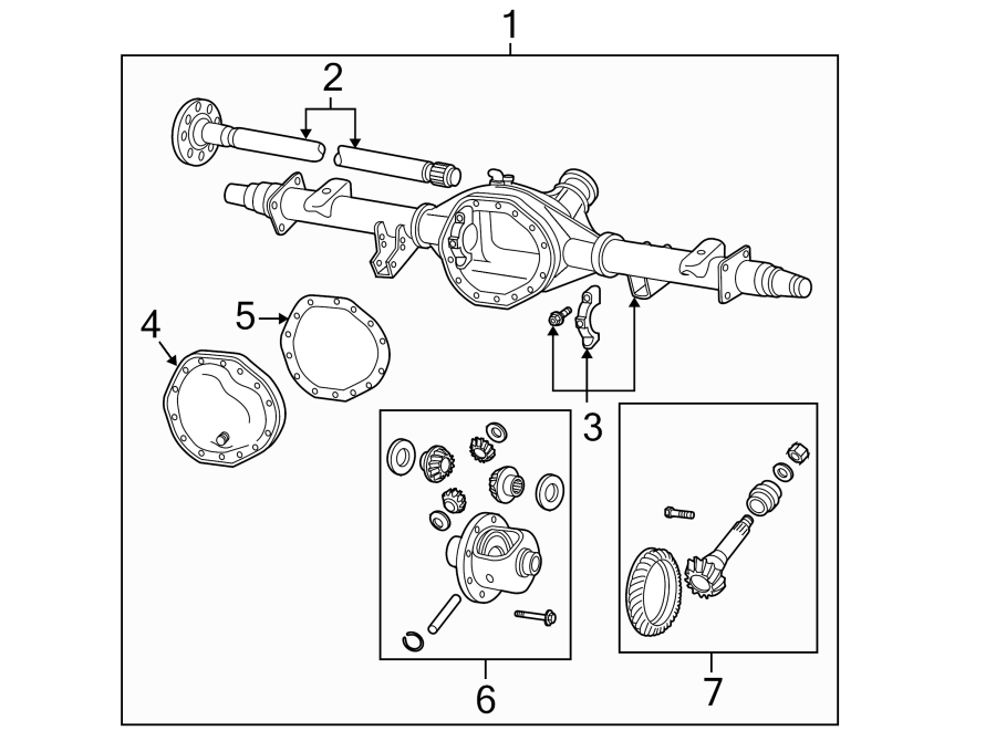 Diagram REAR SUSPENSION. AXLE HOUSING. for your 2020 Ram 2500   