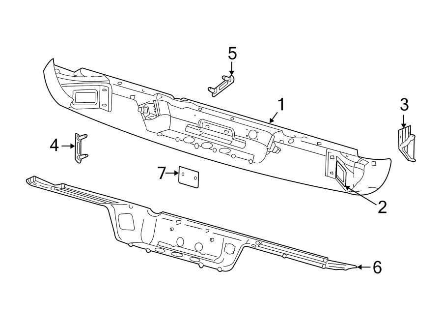 Diagram Rear bumper. Bumper & components. for your Dodge Ram 3500  