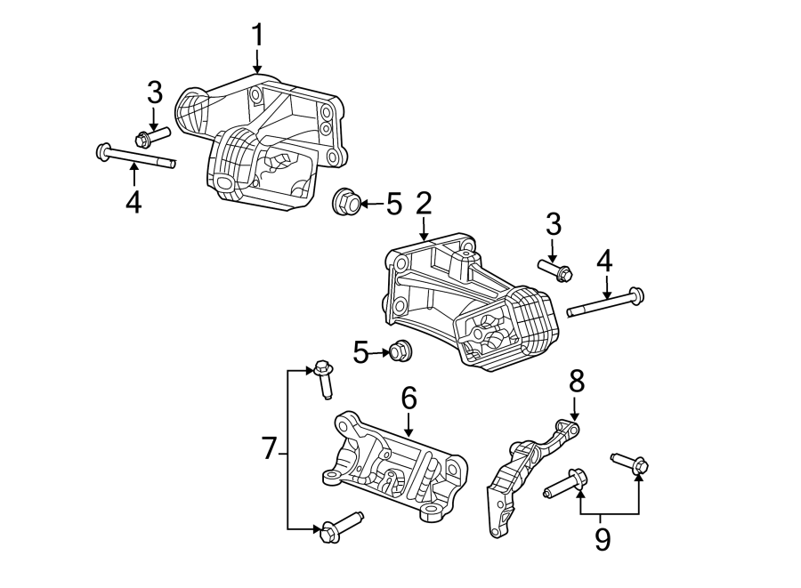 Diagram ENGINE & TRANS MOUNTING. for your 2019 Ram ProMaster 1500   