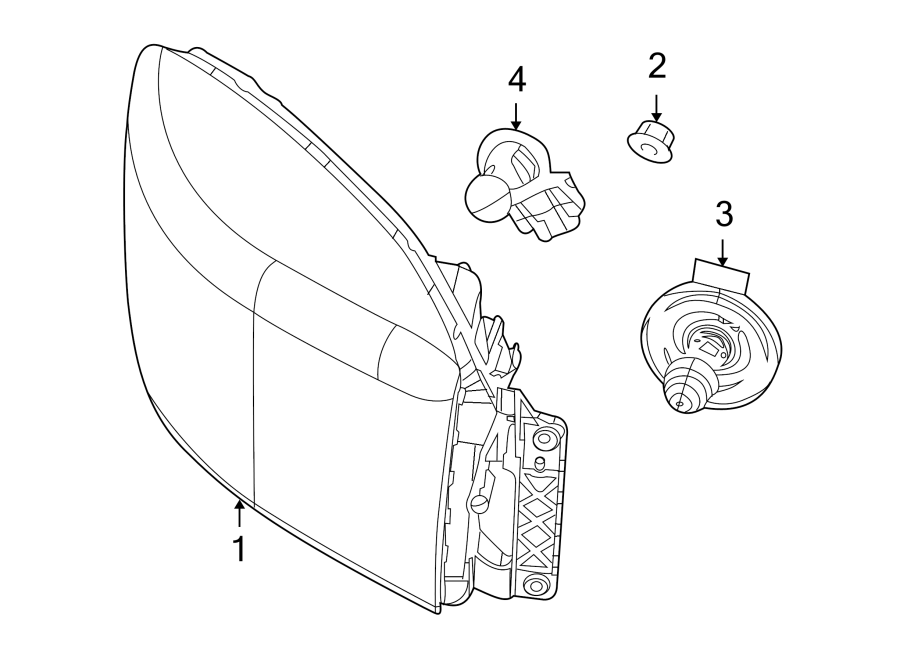 FRONT LAMPS. HEADLAMP COMPONENTS.