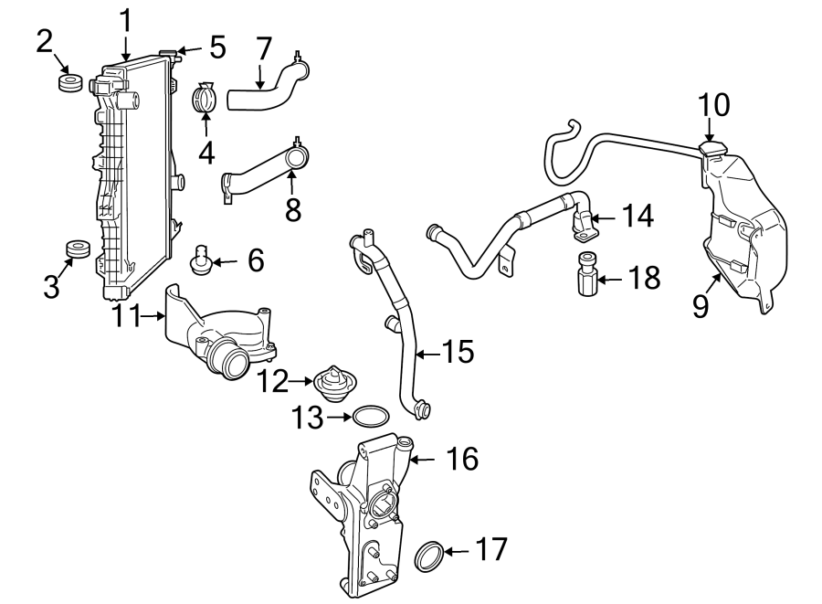 Diagram RADIATOR & COMPONENTS. for your 2012 Jeep Wrangler   