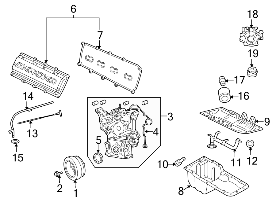 Diagram ENGINE PARTS. for your Ram 2500  