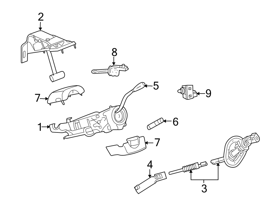 3SHROUD. STEERING COLUMN ASSEMBLY. SWITCHES & LEVERS.https://images.simplepart.com/images/parts/motor/fullsize/TH10450.png