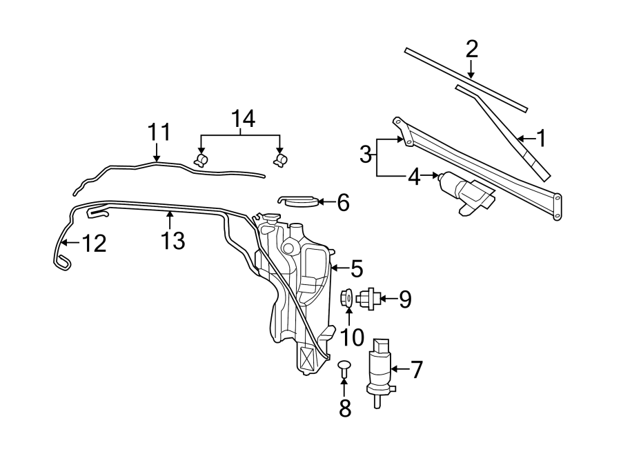 WINDSHIELD. WIPER & WASHER COMPONENTS. Diagram