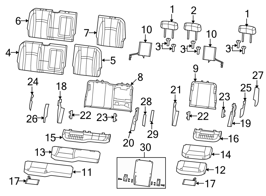 3Seats & tracks. Rear seat components.https://images.simplepart.com/images/parts/motor/fullsize/TH10735.png