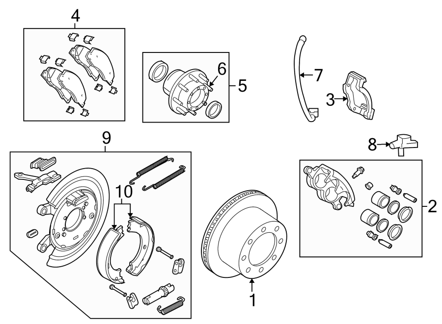 Diagram REAR SUSPENSION. BRAKE COMPONENTS. for your 2020 Ram 2500 6.7L 6 cylinder DIESEL A/T 4WD Limited Crew Cab Pickup Fleetside 