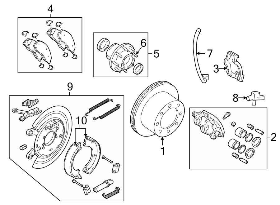 Diagram REAR SUSPENSION. BRAKE COMPONENTS. for your 2020 Ram 2500 6.7L 6 cylinder DIESEL A/T 4WD Limited Crew Cab Pickup Fleetside 