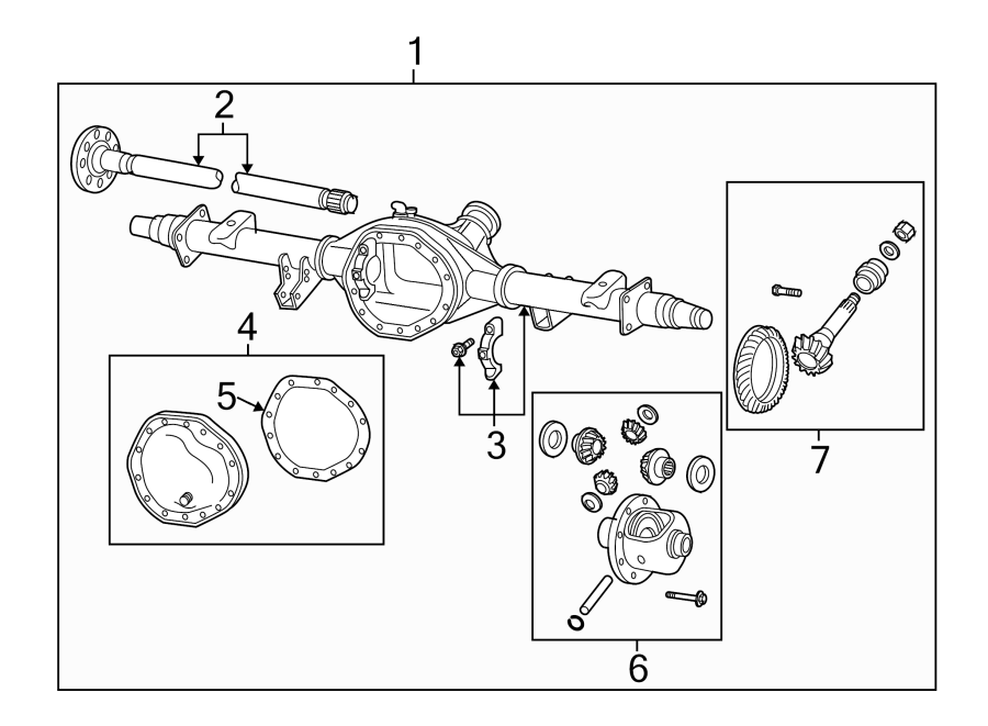 Diagram REAR SUSPENSION. AXLE HOUSING. for your 2020 Ram 2500   