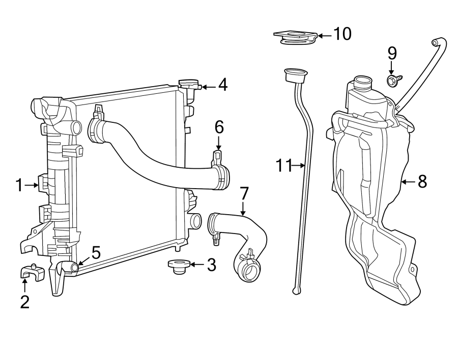 Diagram RADIATOR & COMPONENTS. for your 2004 Dodge Ram 1500   