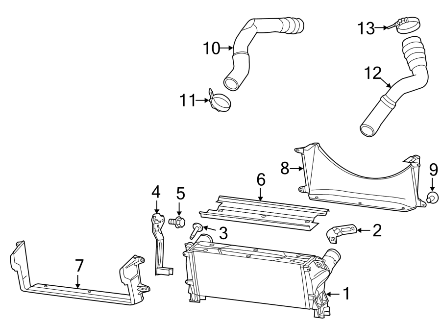 Diagram INTERCOOLER. for your 2016 Ram 2500 6.7L 6 cylinder DIESEL M/T RWD Tradesman Crew Cab Pickup Fleetside 