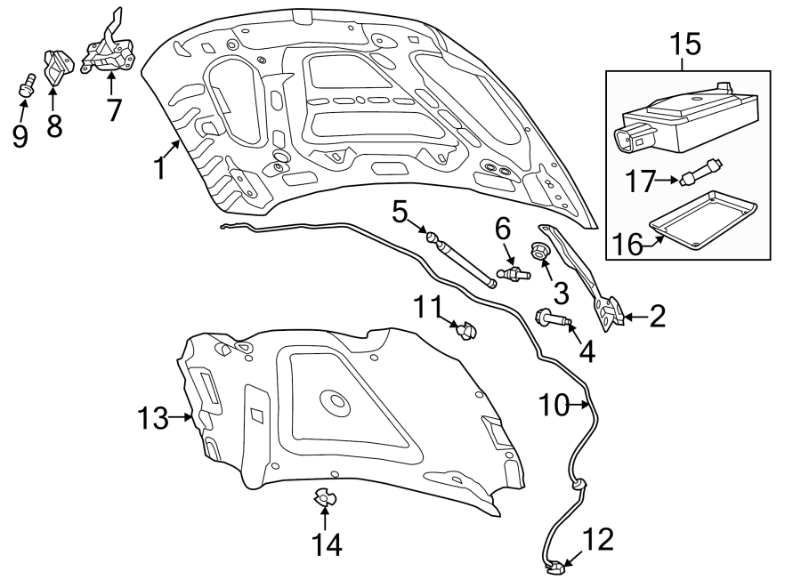 Diagram HOOD & COMPONENTS. for your 2018 Ram 2500 6.7L 6 cylinder DIESEL M/T RWD Tradesman Crew Cab Pickup Fleetside 