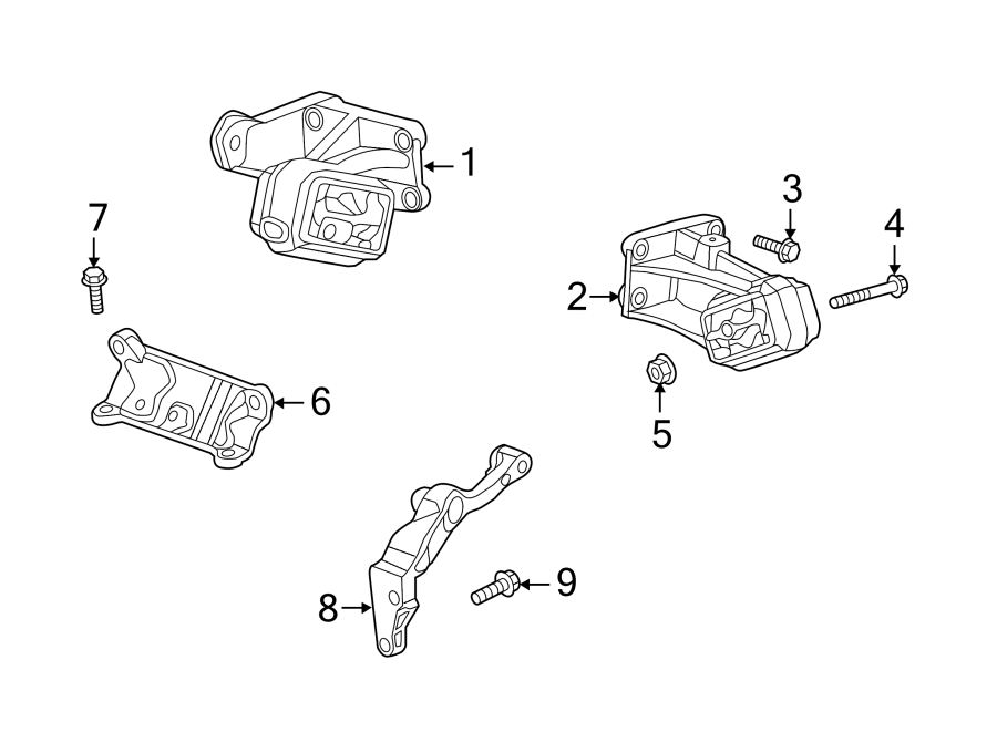 Diagram ENGINE & TRANS MOUNTING. for your 2019 Ram ProMaster 1500   