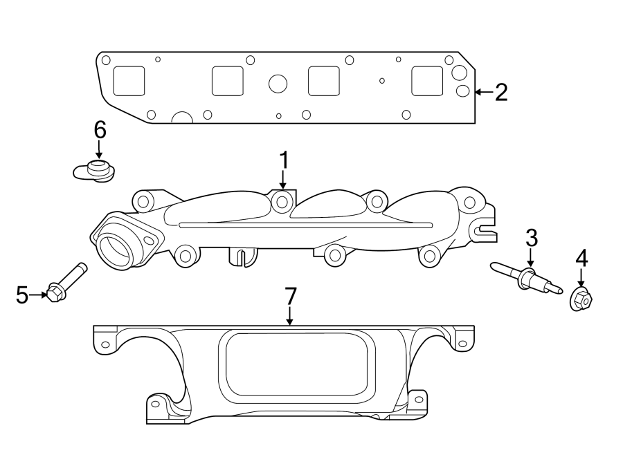 Diagram EXHAUST SYSTEM. MANIFOLD. for your 2014 Ram 2500 5.7L HEMI V8 M/T 4WD Laramie Crew Cab Pickup Fleetside 