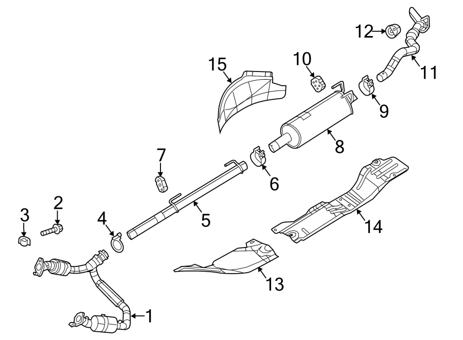 Diagram EXHAUST SYSTEM. EXHAUST COMPONENTS. for your 2014 Ram 2500 5.7L HEMI V8 M/T 4WD Laramie Crew Cab Pickup Fleetside 