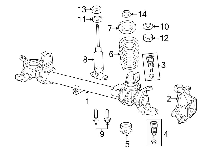 FRONT SUSPENSION. SHOCKS & SUSPENSION COMPONENTS. Diagram