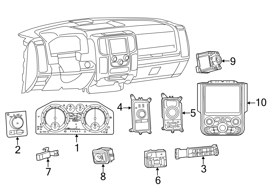 9INSTRUMENT PANEL. CLUSTER & SWITCHES.https://images.simplepart.com/images/parts/motor/fullsize/TH13700.png