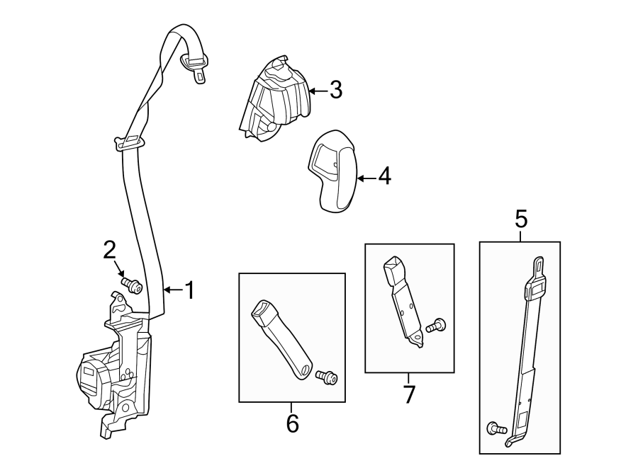 Diagram RESTRAINT SYSTEMS. FRONT SEAT BELTS. for your 2014 Ram 2500 5.7L HEMI V8 M/T 4WD SLT Standard Cab Pickup Fleetside 