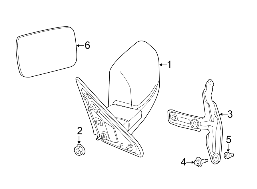 Diagram FRONT DOOR. OUTSIDE MIRRORS. for your 2016 Ram 2500   